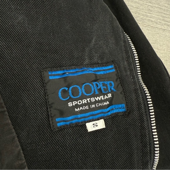 Cooper Sportswear Vintage Cropped Denim Moto Jean Jacket Black Gray Motorcycle S - Picture 7 of 16